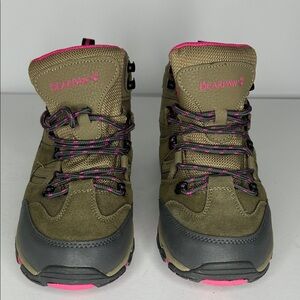 BearPaw Olive and Pink Hiking Boots